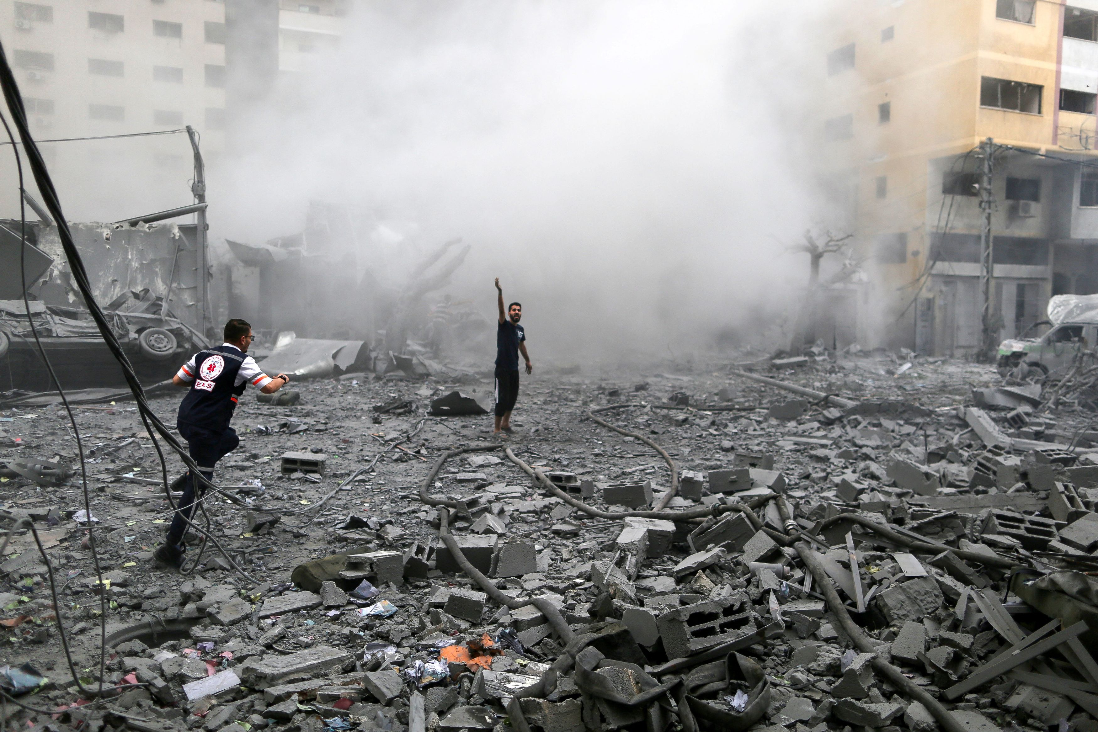 Mais parfois, il n'y a pas d'échappatoire. ici, les ruines d'un bâtiment détruit par un bombardement israélien, à Gaza. REUTERS/Yasser Qudih