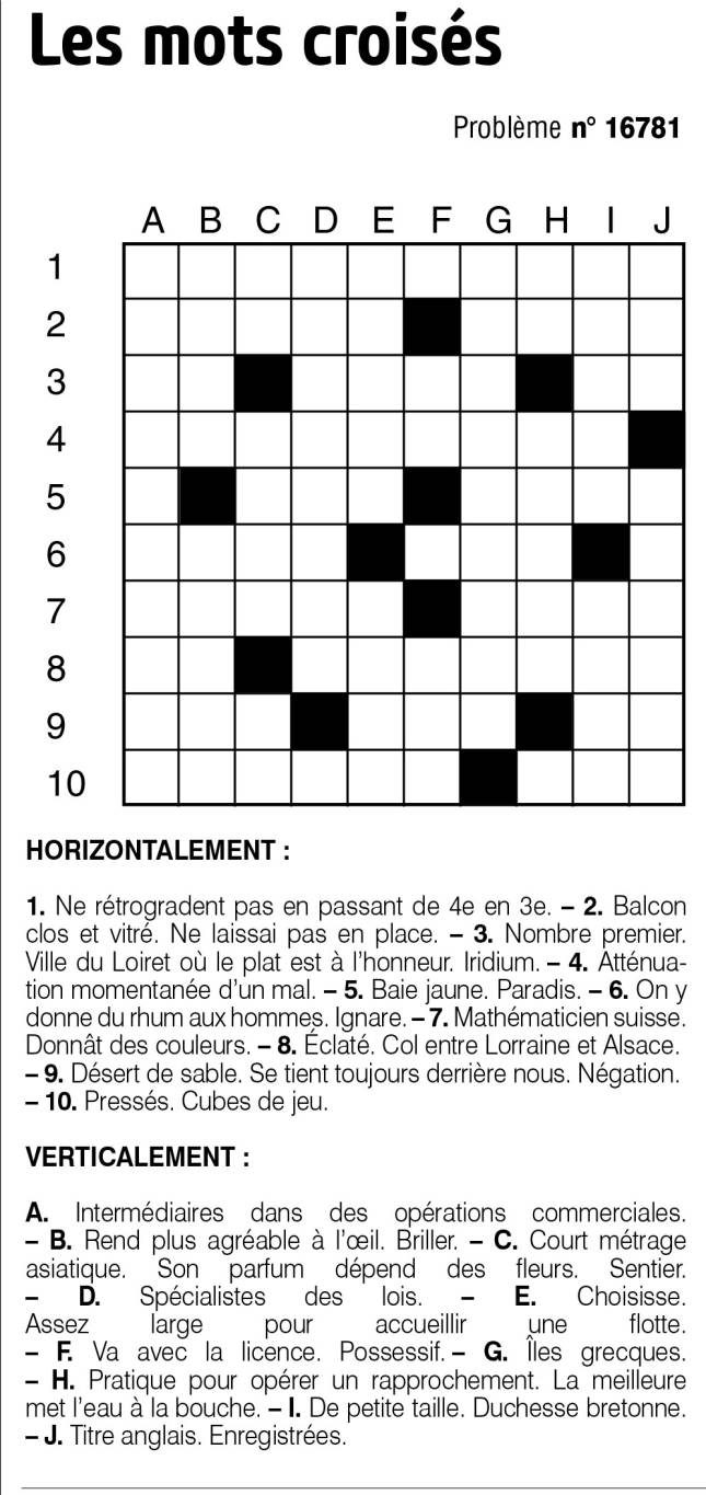 Les mots croisés