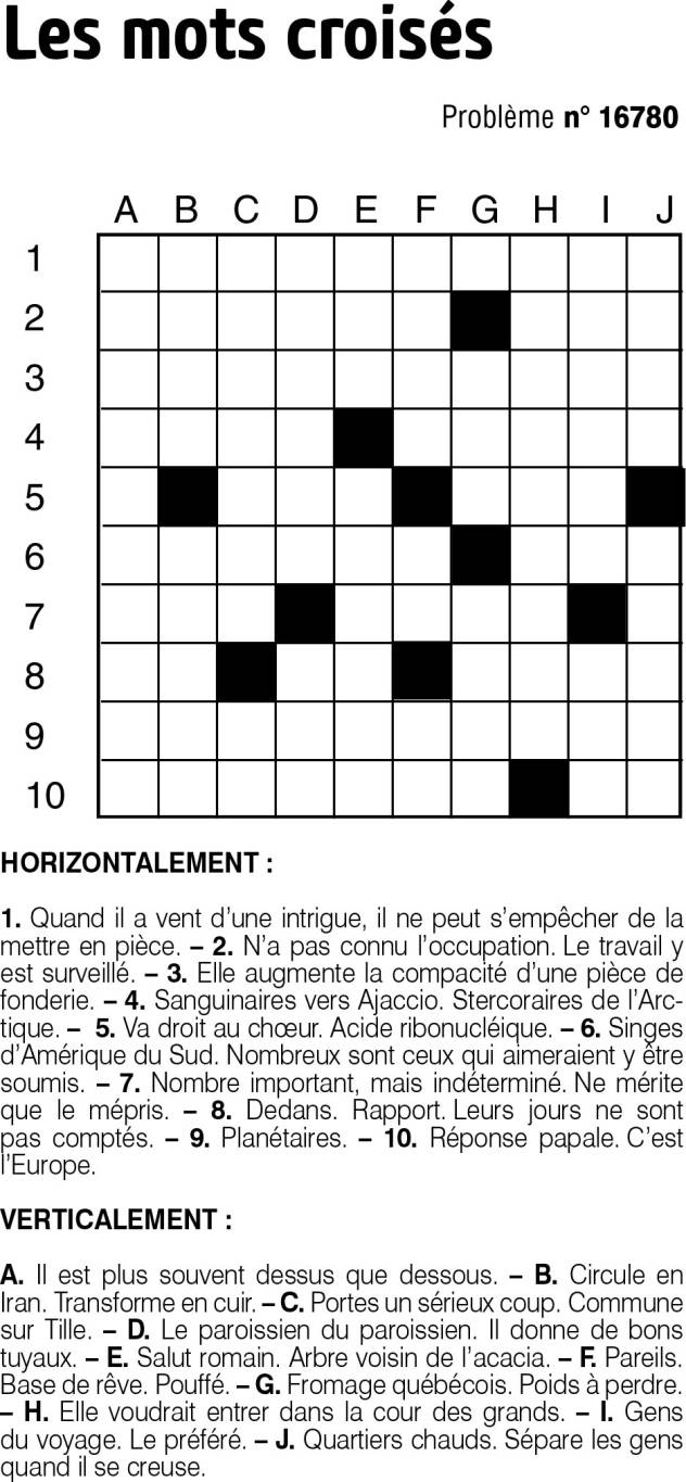 Les mots croisés