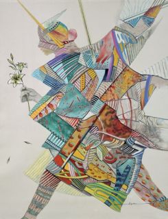« Earth » ou la personnification, toujours fragmentée, de la terre par Agopian (2020 ; 106 x 82 cm).