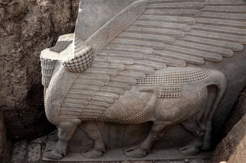 Un immense taureau ailé du VIIIe siècle avant J.-C dévoilé en Irak