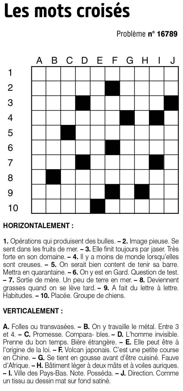 Les mots croisés