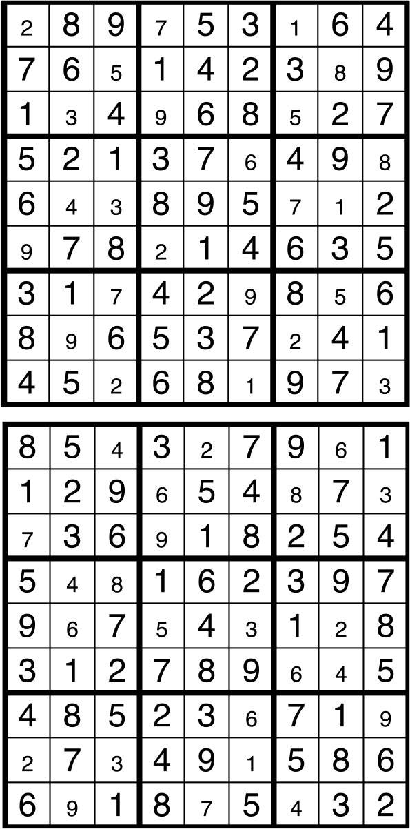 Solutions des sudokus du précédent numéro