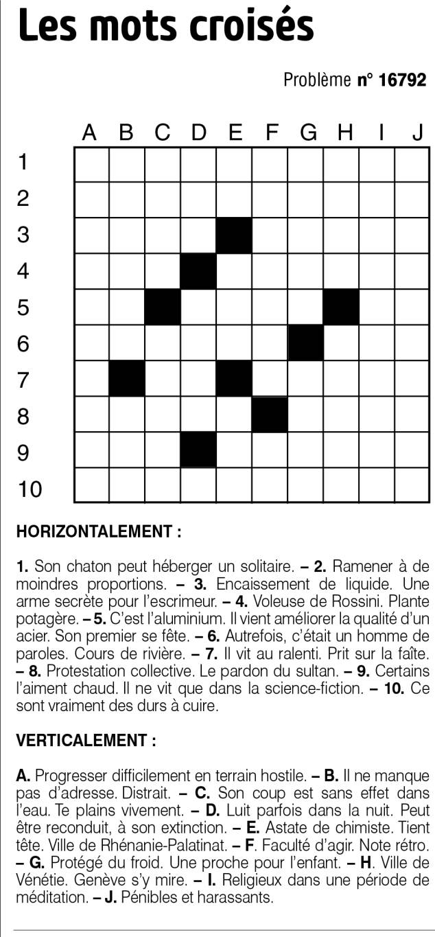 Les mots croisés