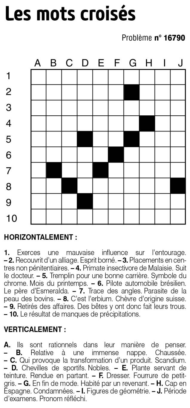 Les mots croisés