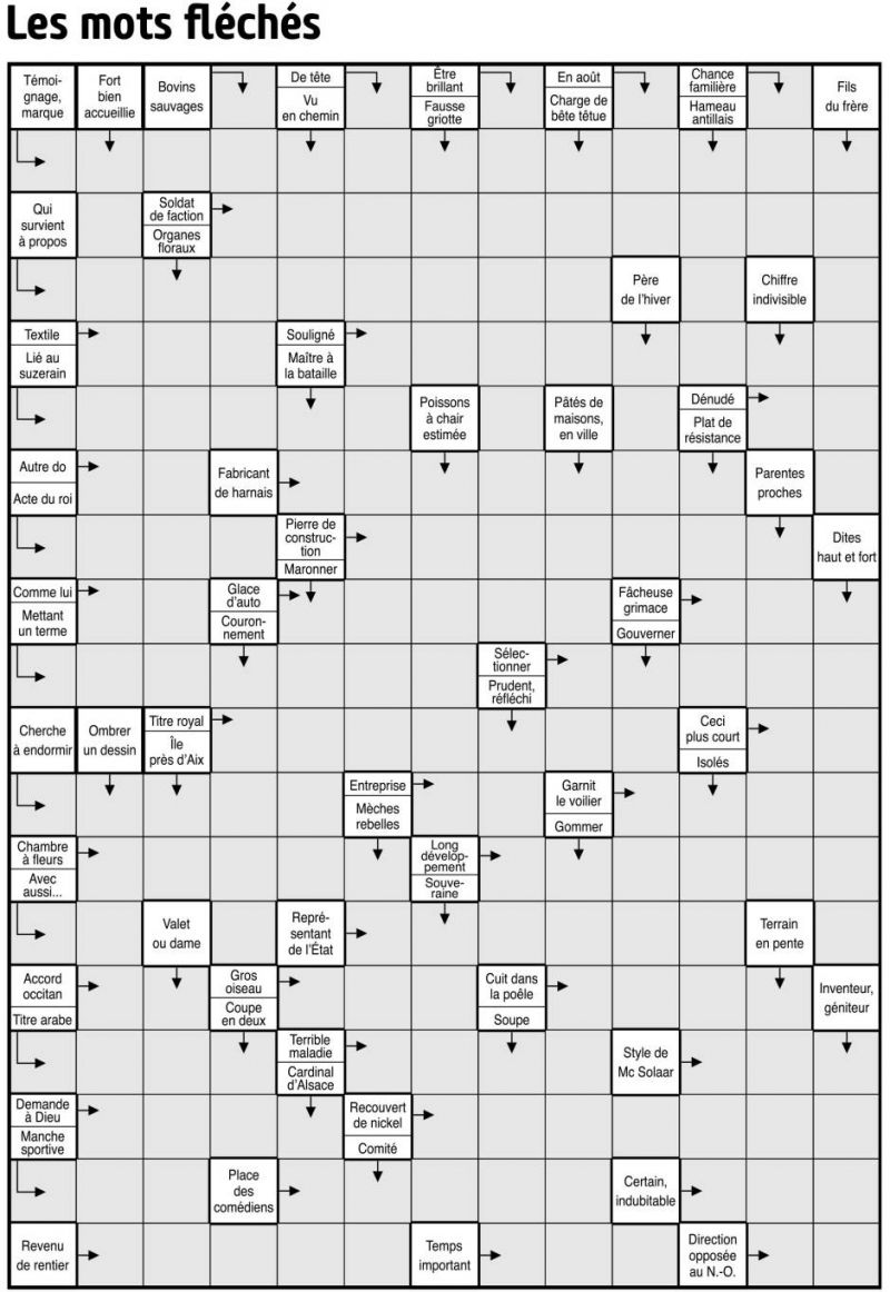 Les mots fléchés