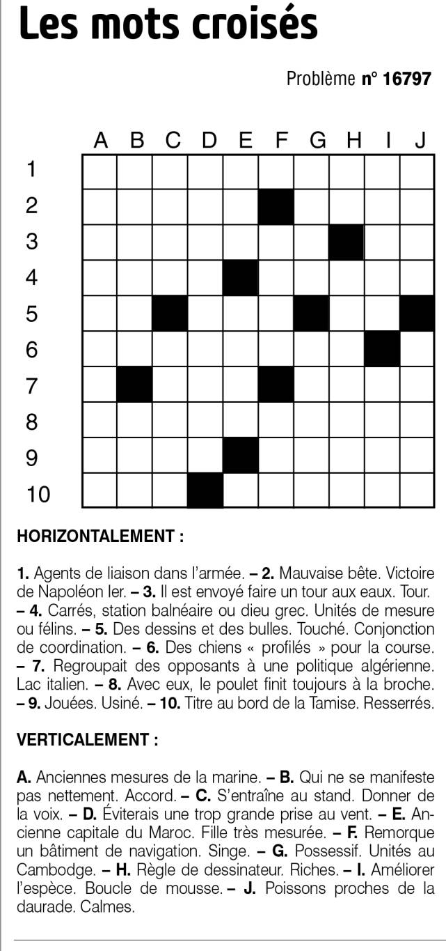 Les mots croisés