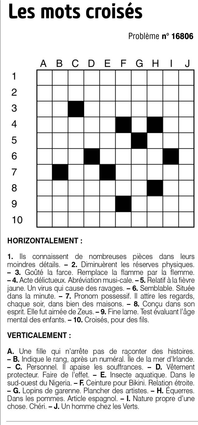 Les mots croisés