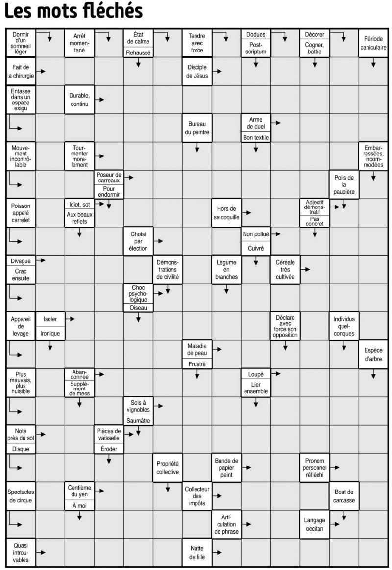 Les mots fléchés