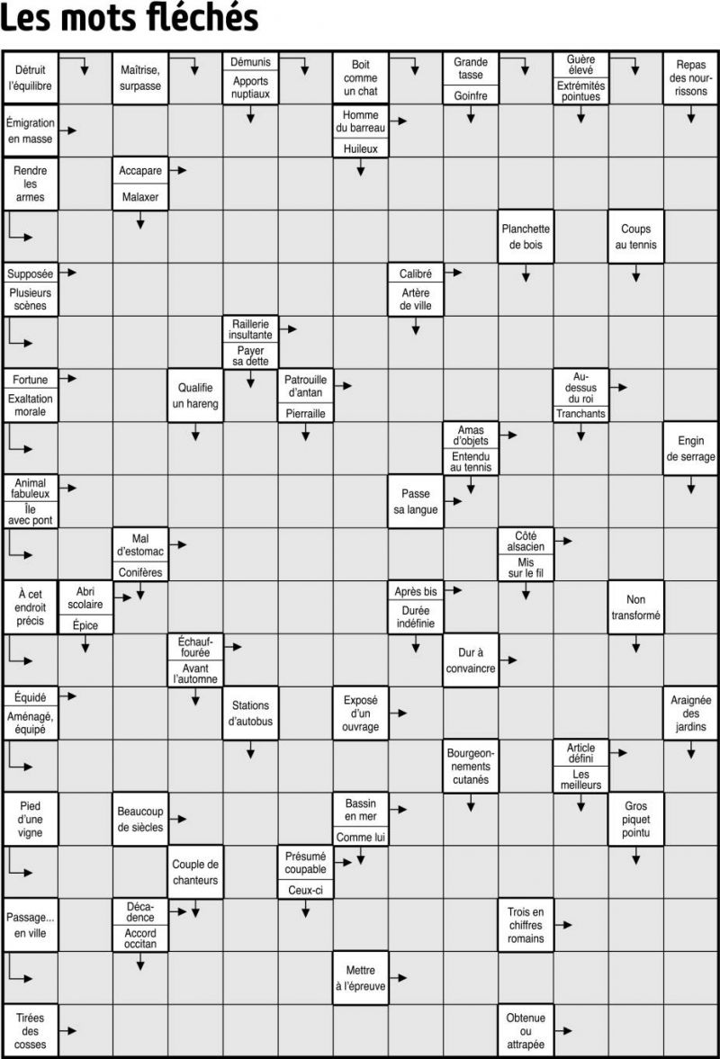 Les mots fléchés