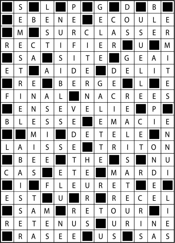 Solutions des mots fléchés du précédent numéro