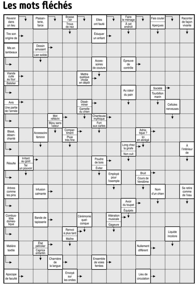 Les mots fléchés