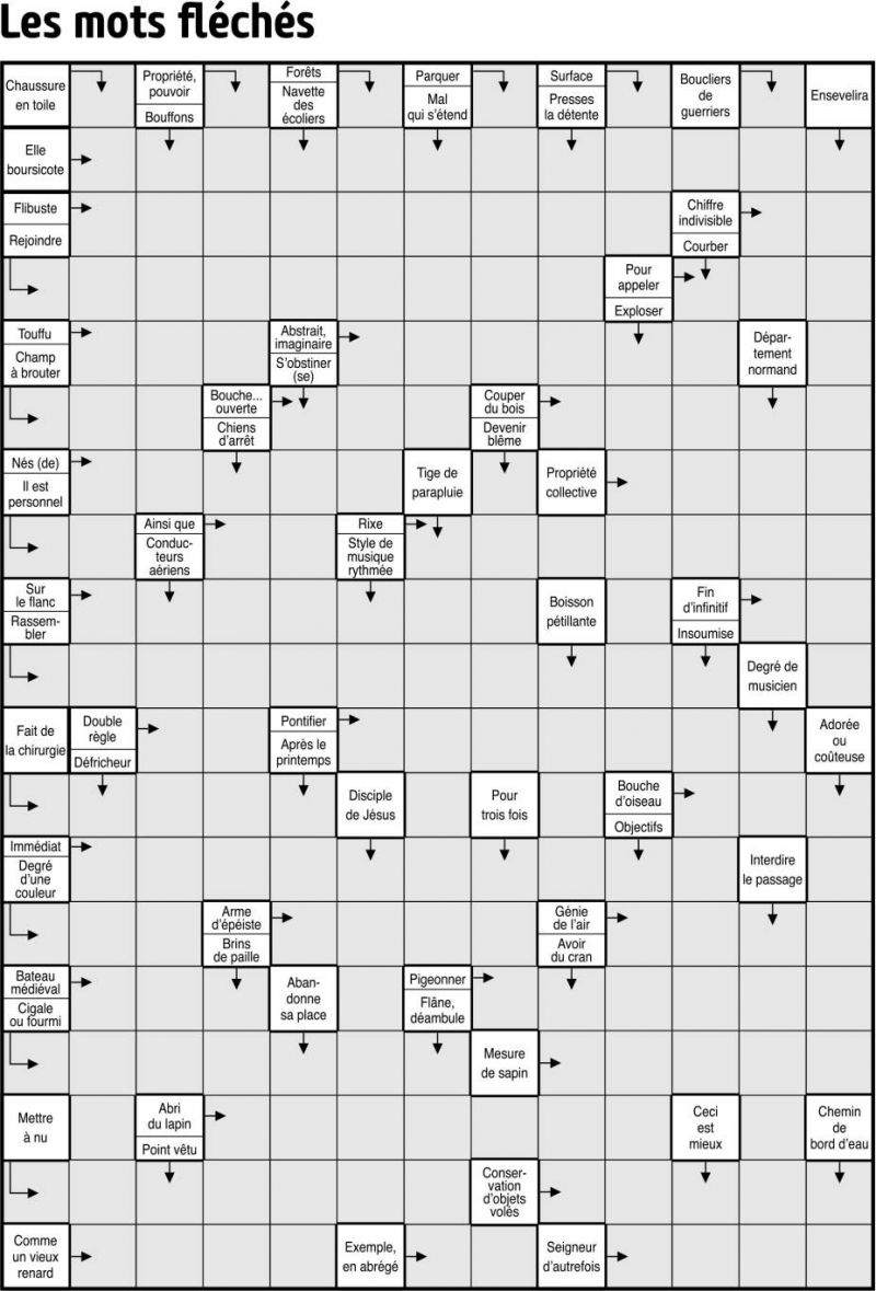 Les mots fléchés
