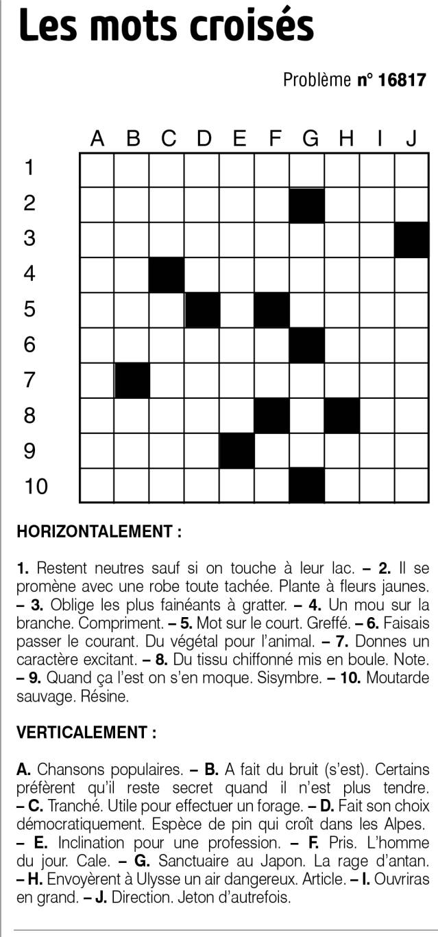 Les mots croisés