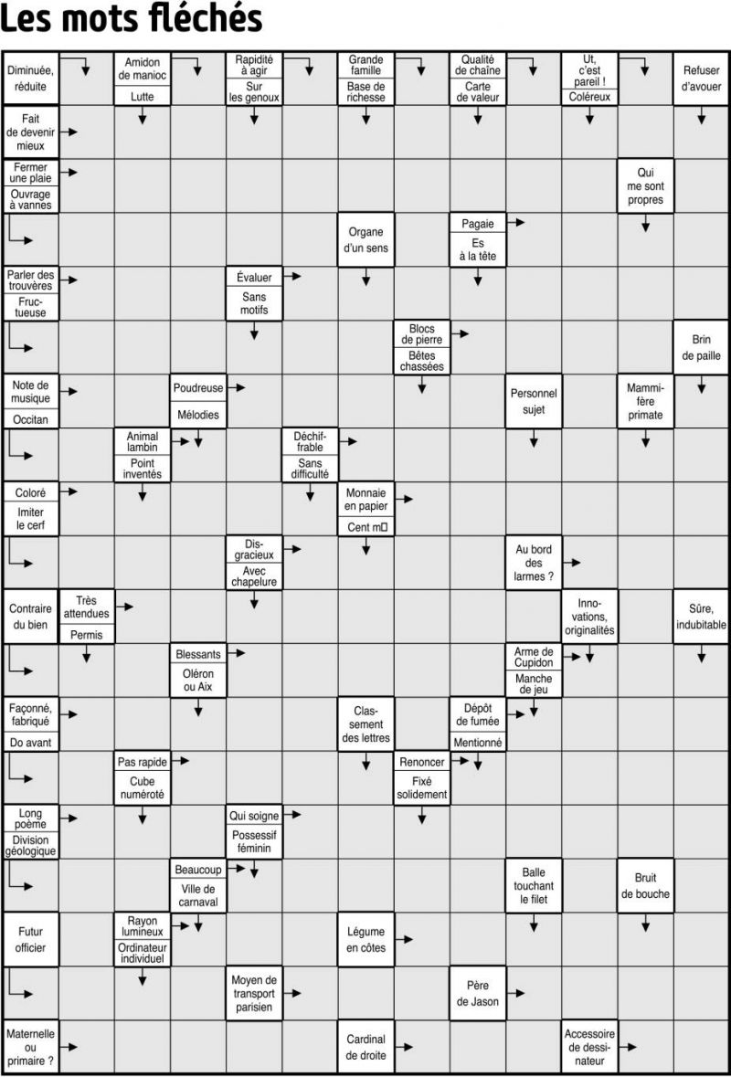 Les mots fléchés