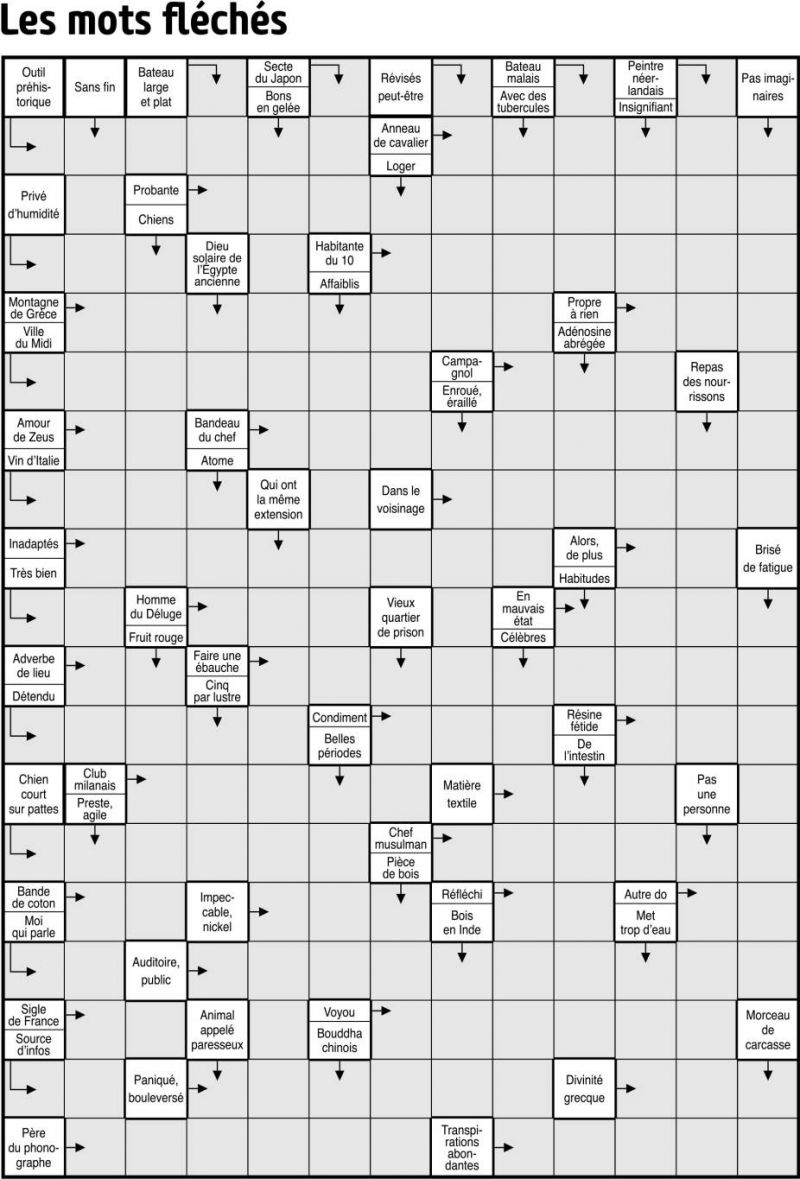 Les mots fléchés