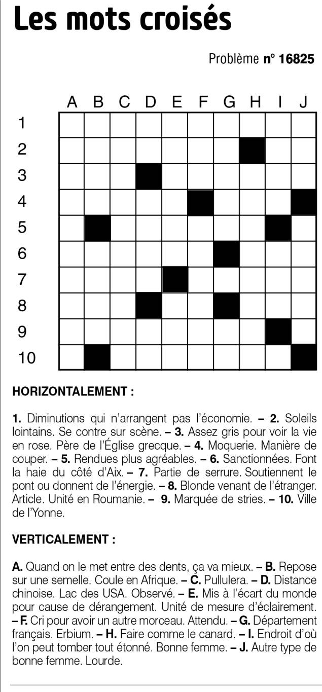 Les mots croisés