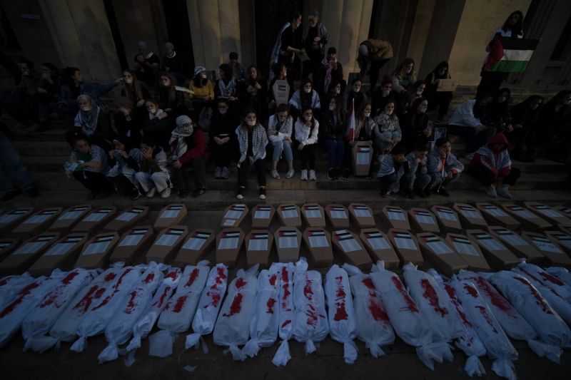 En images : sit-in silencieux à Beyrouth en solidarité avec Gaza