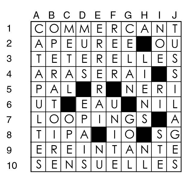 Solutions des mots croisés du précédent numéro