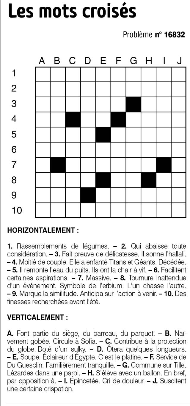 Les mots croisés