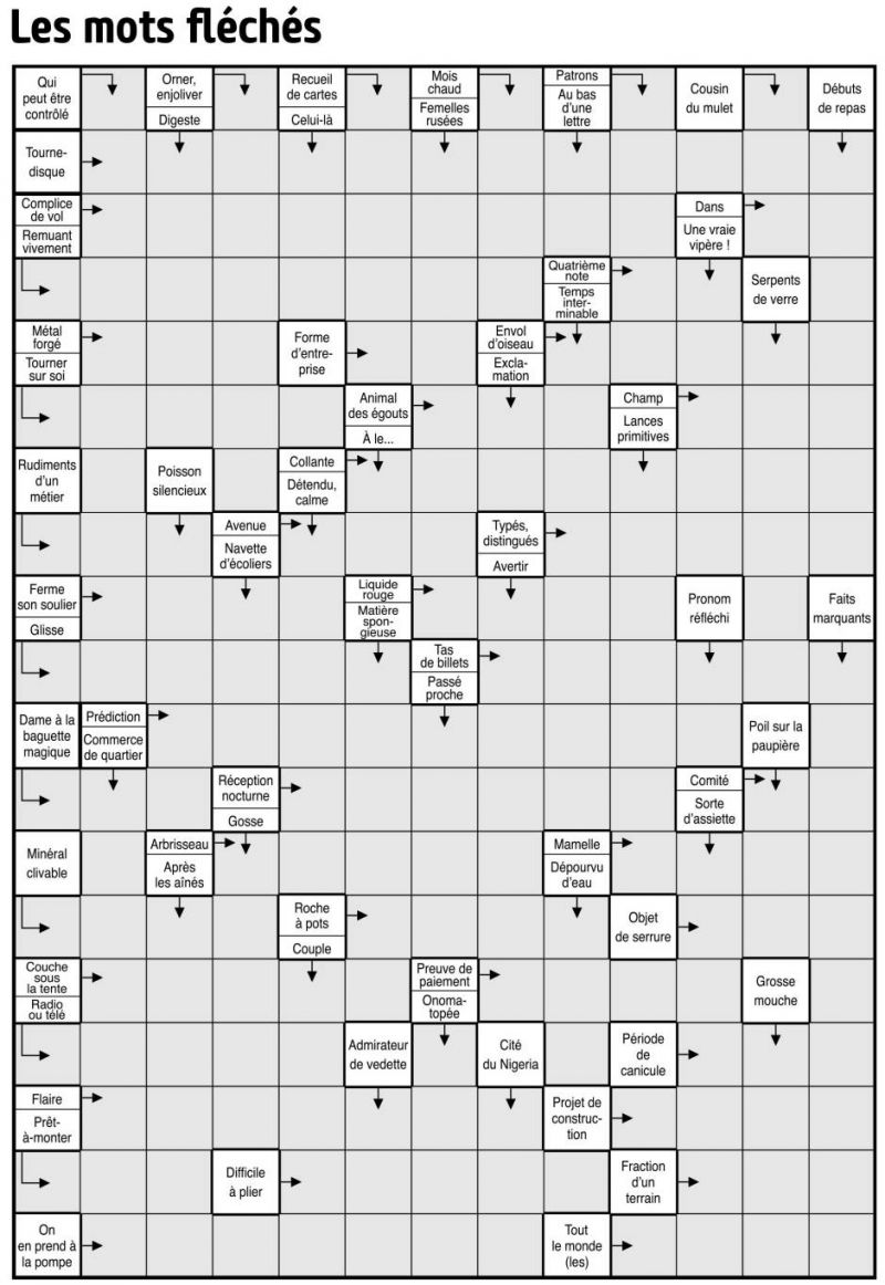 Les mots fléchés