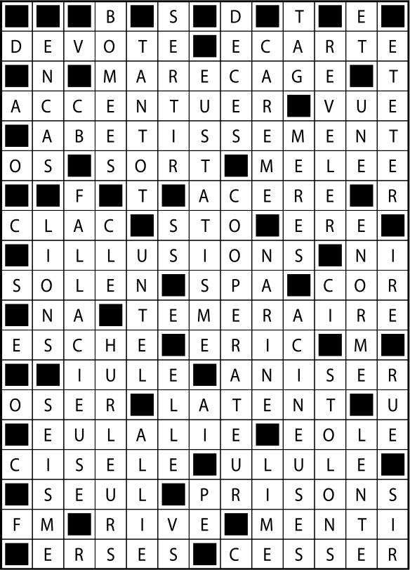 Solutions des mots fléchés du précédent numéro