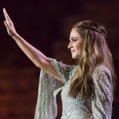 Julia Boutros sur la scène de Tyr en 2018. Photo Charbel Nakhoul