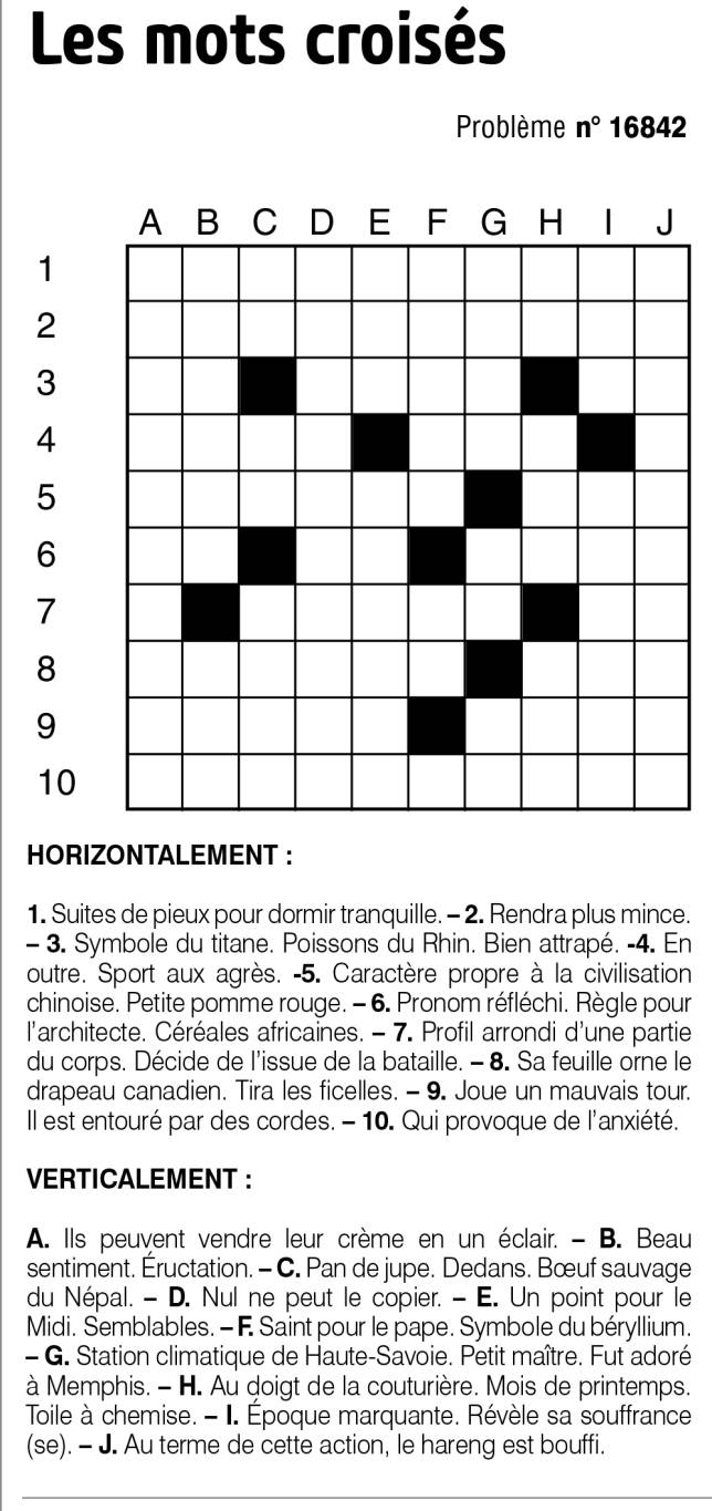Les mots croisés
