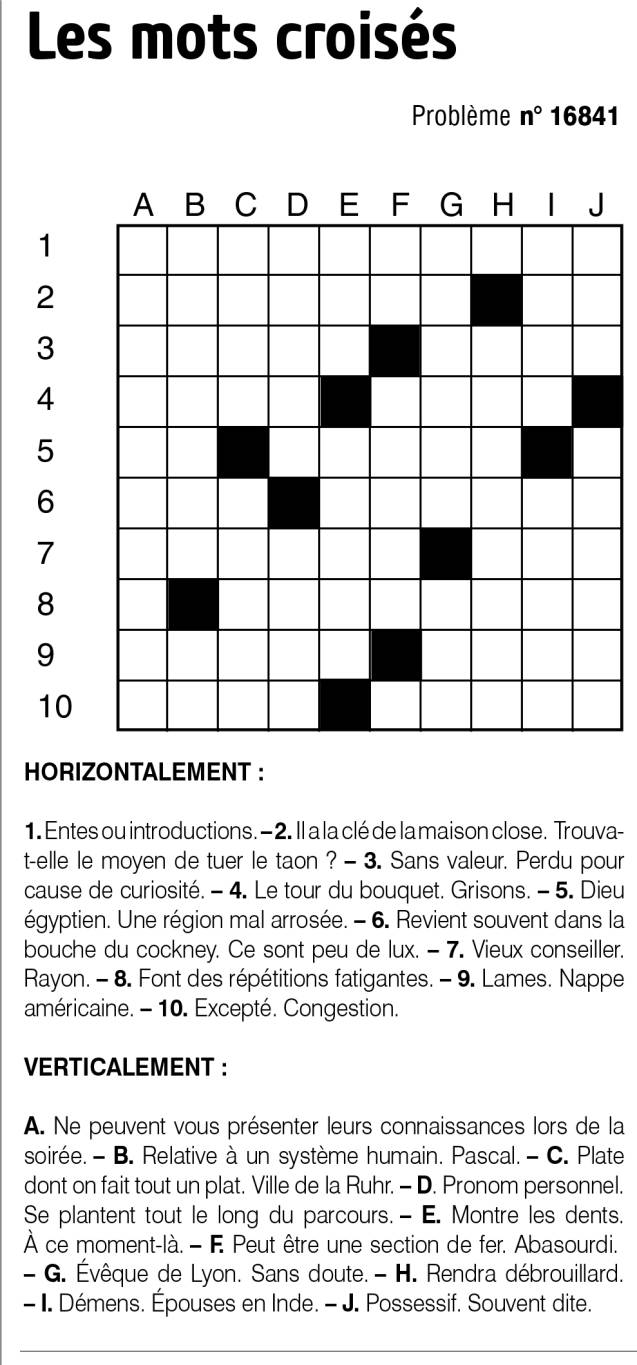 Les mots croisés