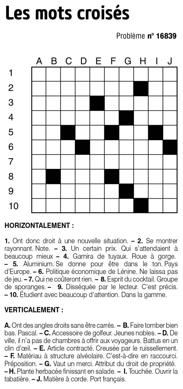 Les mots croisés