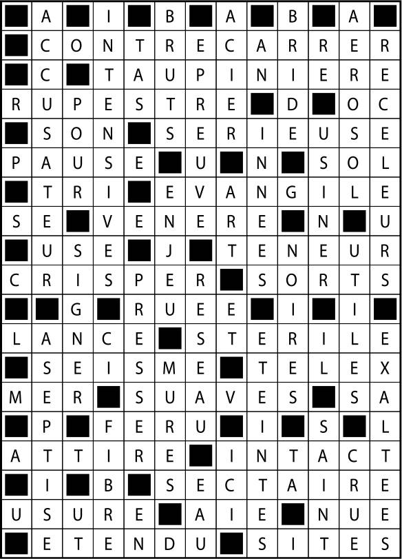 Solutions des mots fléchés du précédent numéro