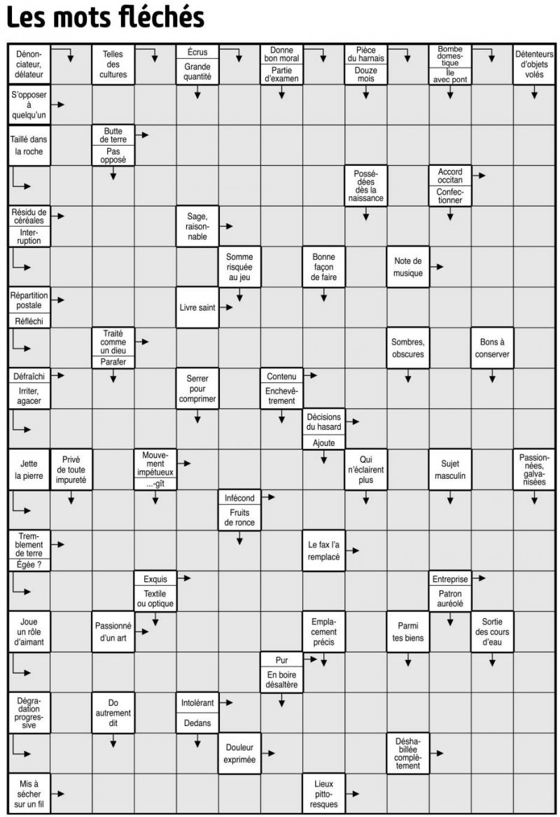 Les mots fléchés