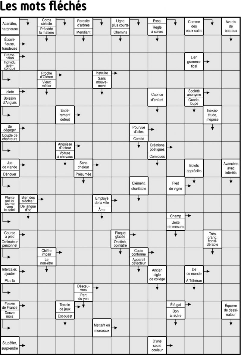 Les mots fléchés