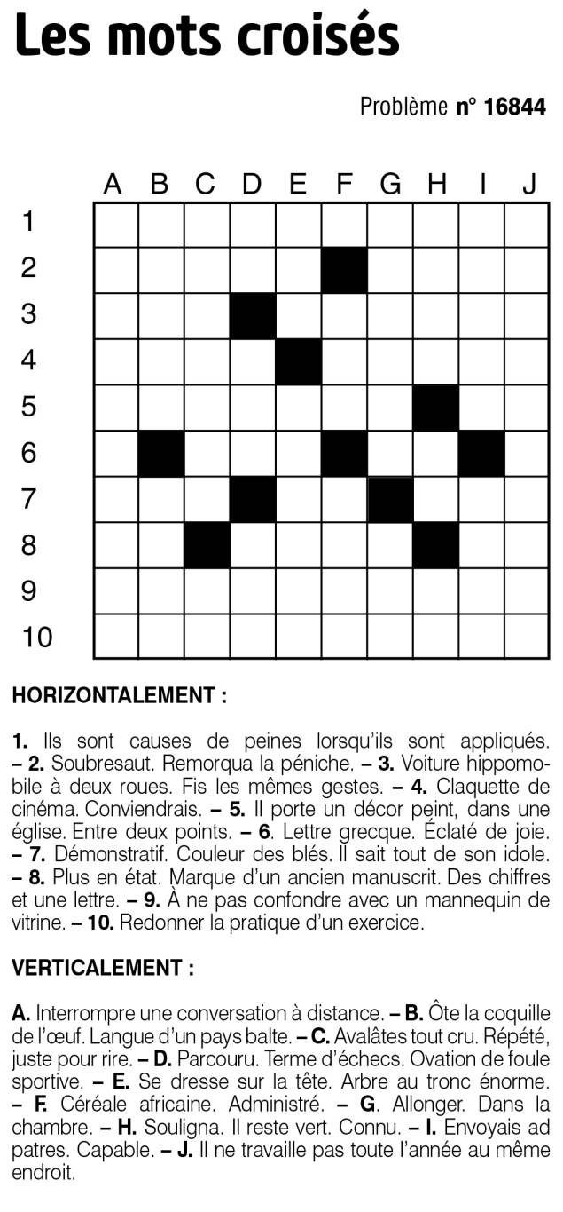 Les mots croisés