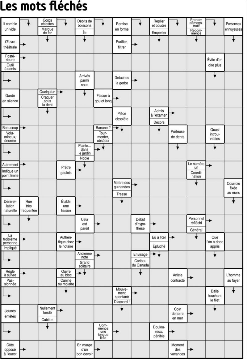 Les mots fléchés