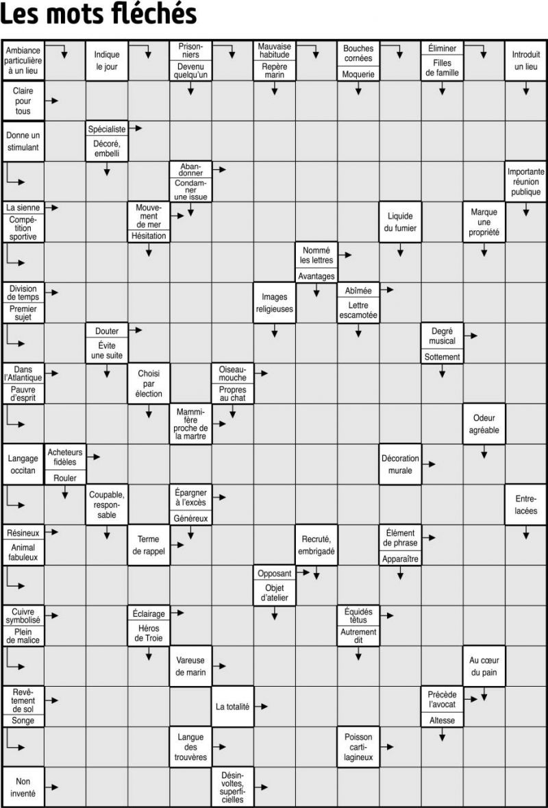 Les mots fléchés