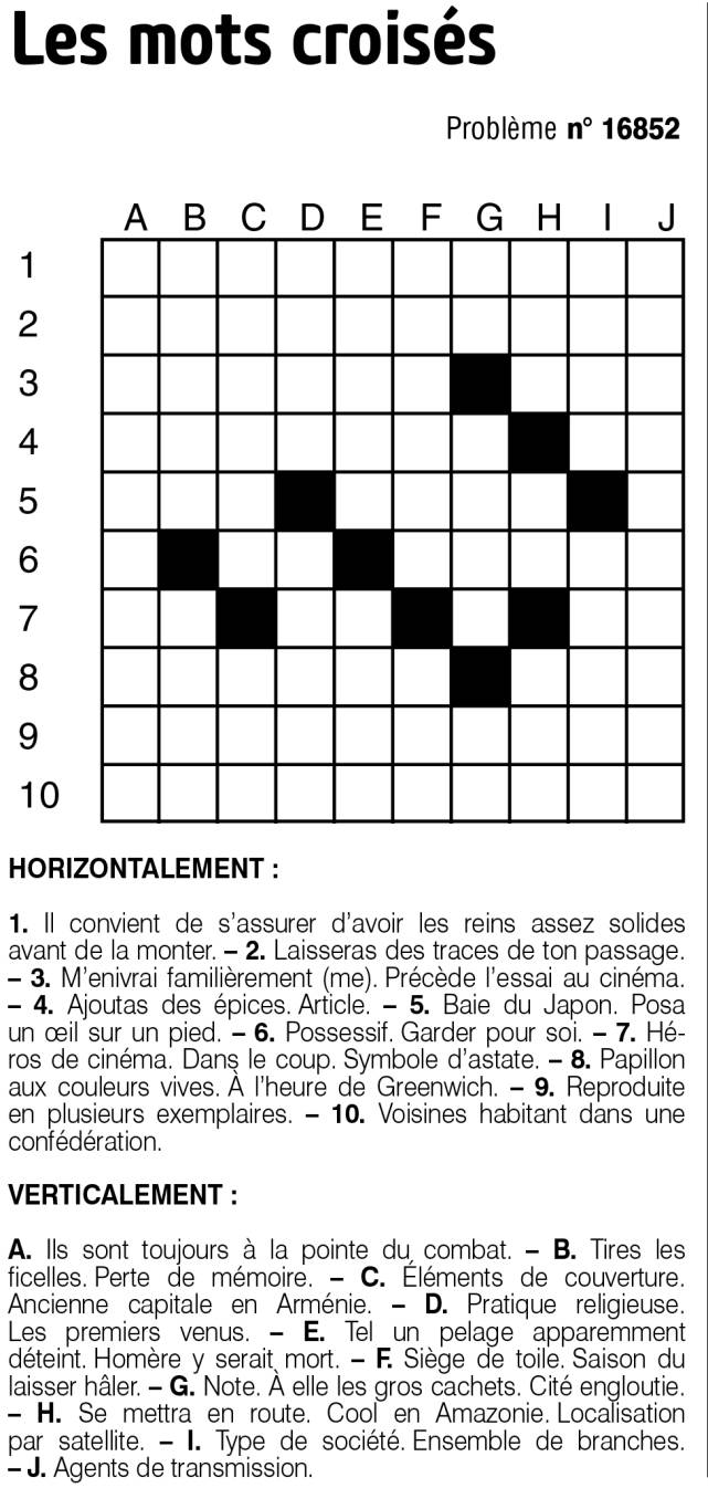 Les mots croisés