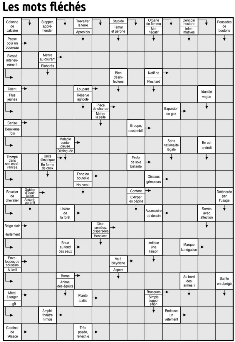 Les mots fléchés