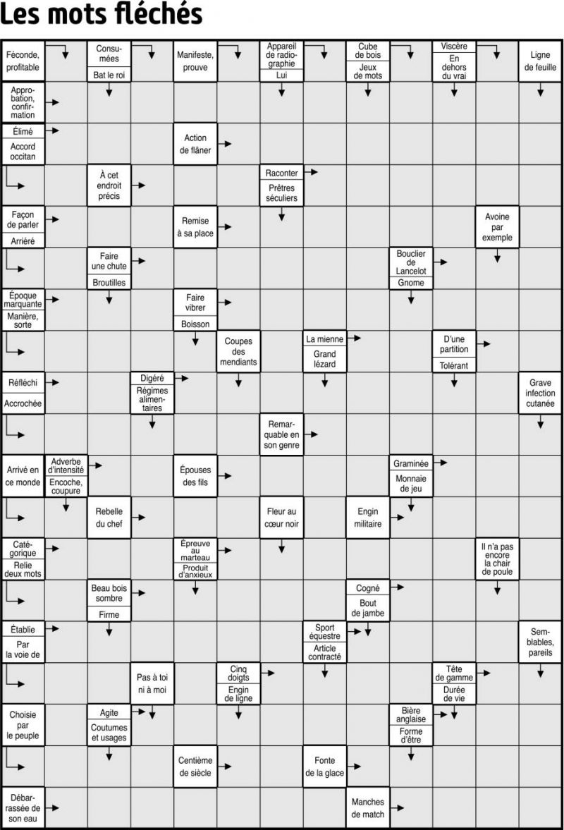 Les mots fléchés