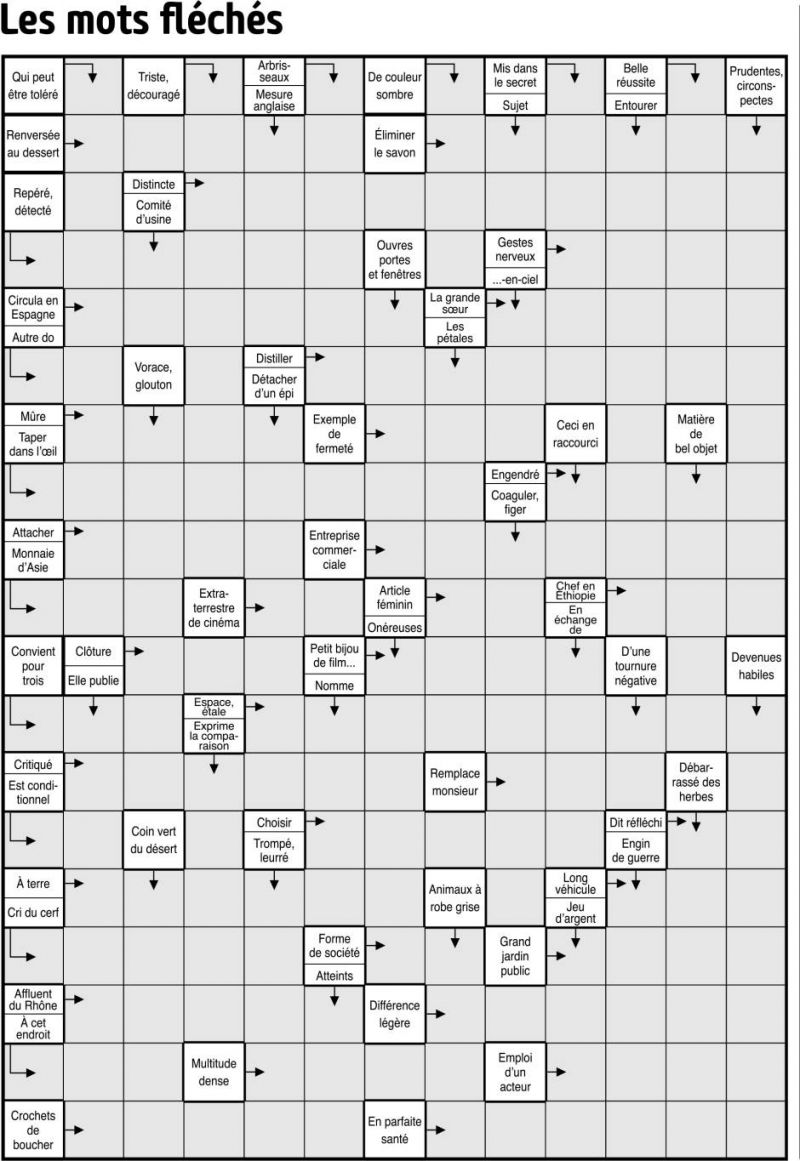 Les mots fléchés