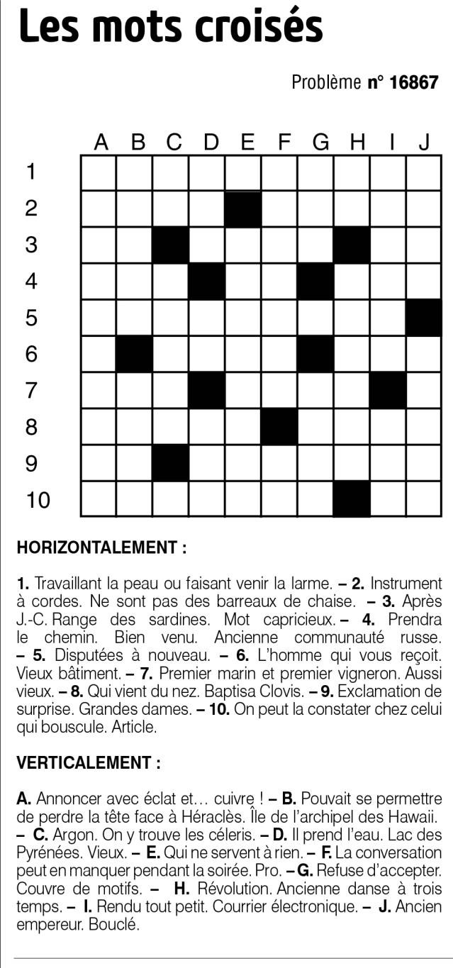 Les mots croisés