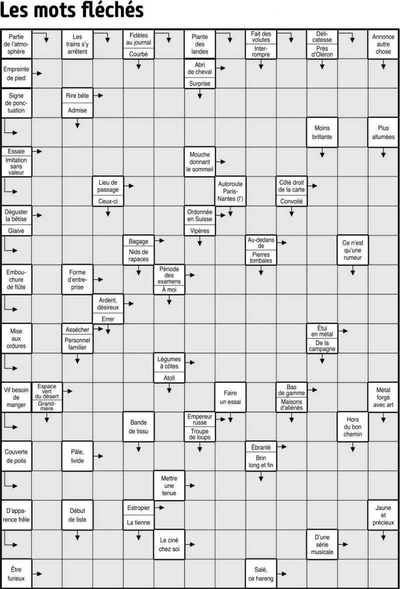 Les mots fléchés