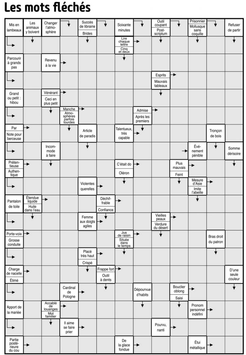 Les mots fléchés