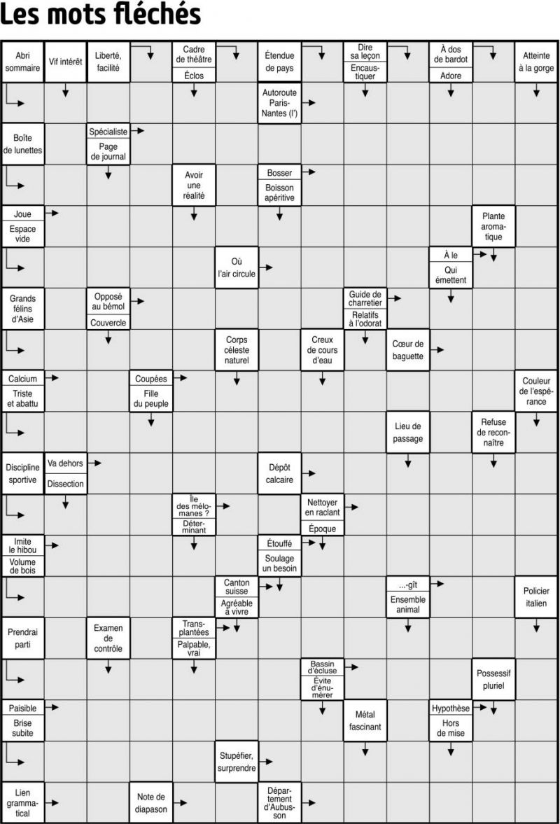 Les mots fléchés