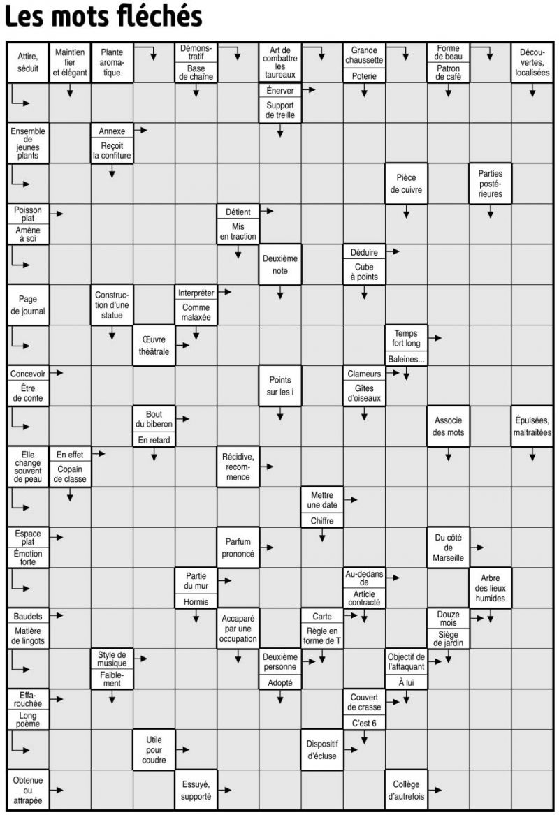 Les mots fléchés