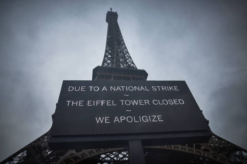 La grève s'enlise, vers un troisième jour de fermeture de la Tour Eiffel