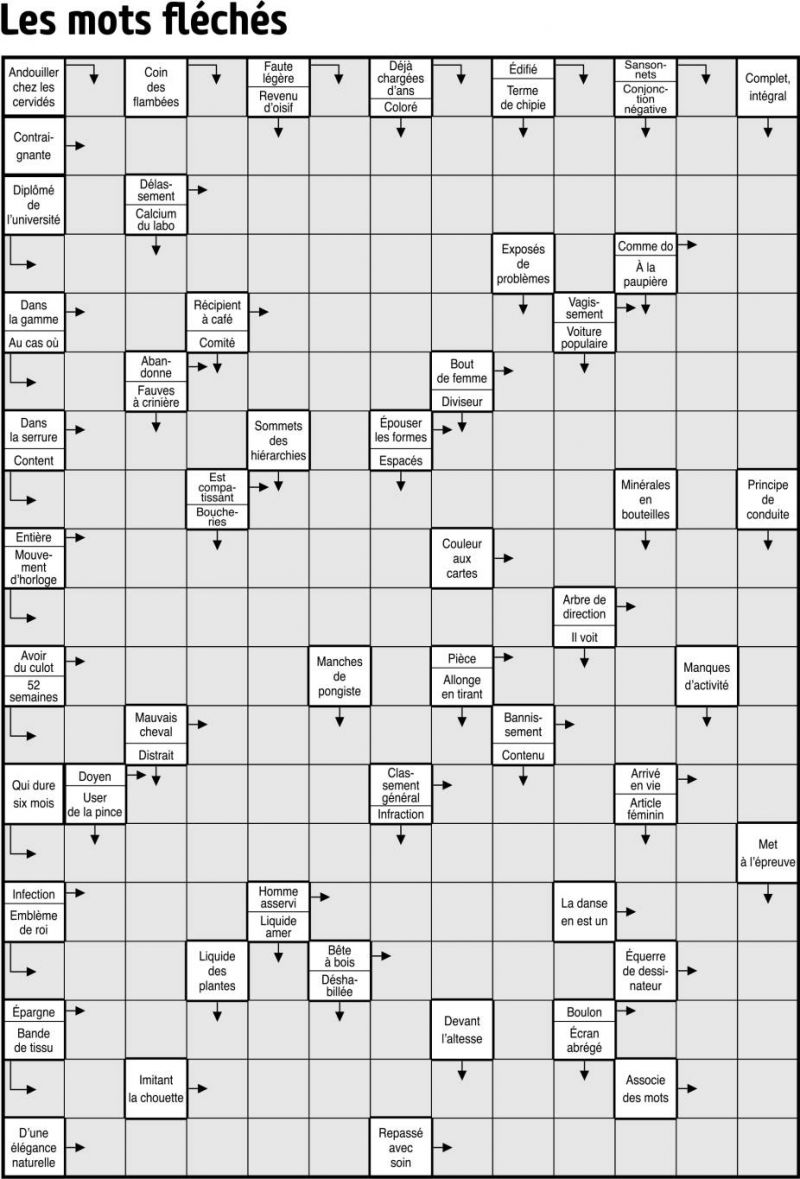 Les mots fléchés