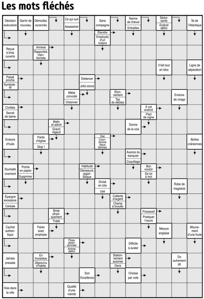 Les mots fléchés