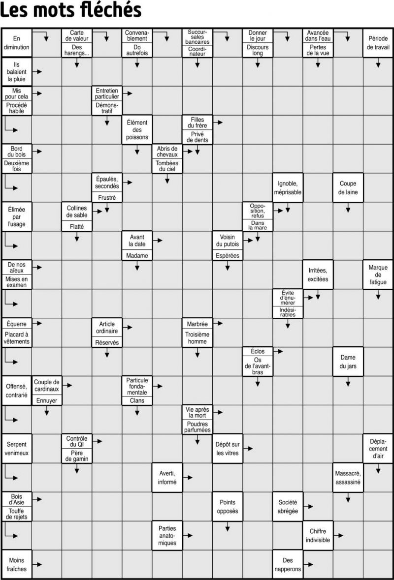 Les mots fléchés