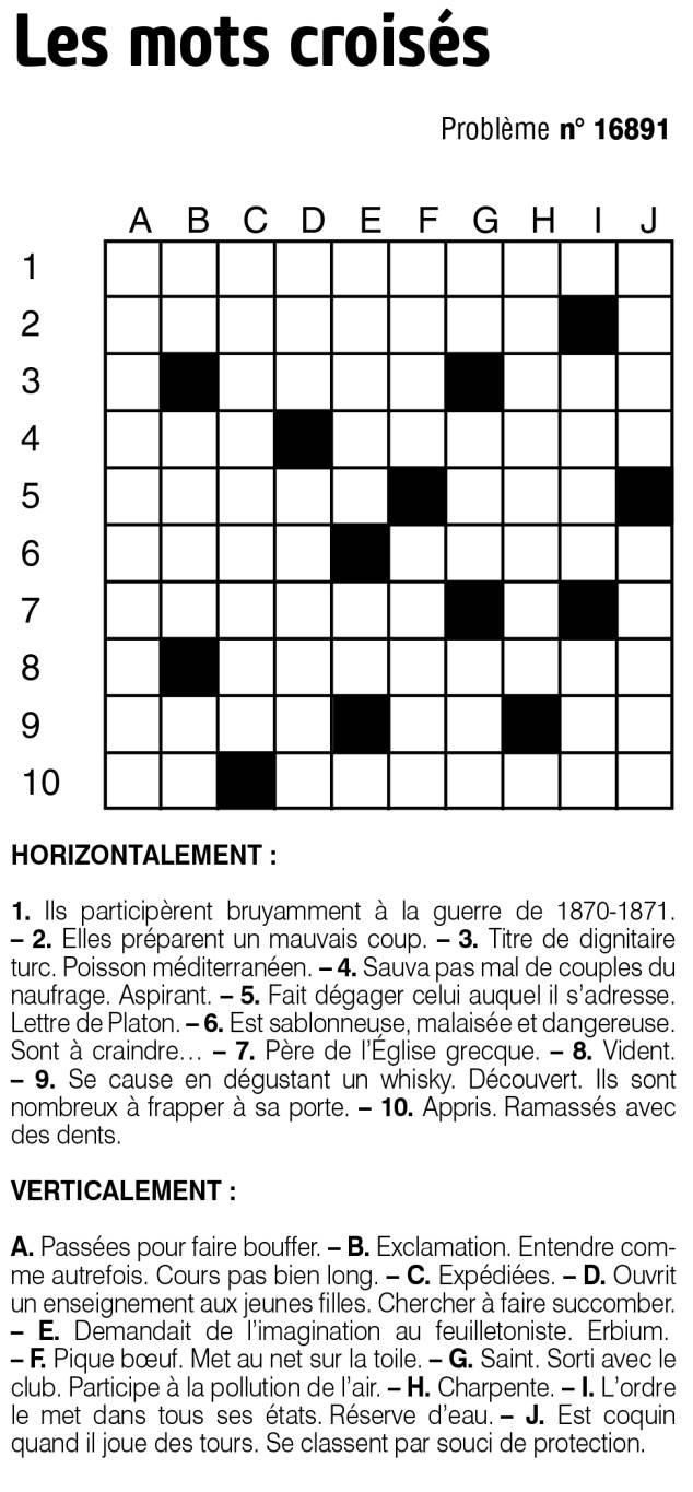Les mots croisés